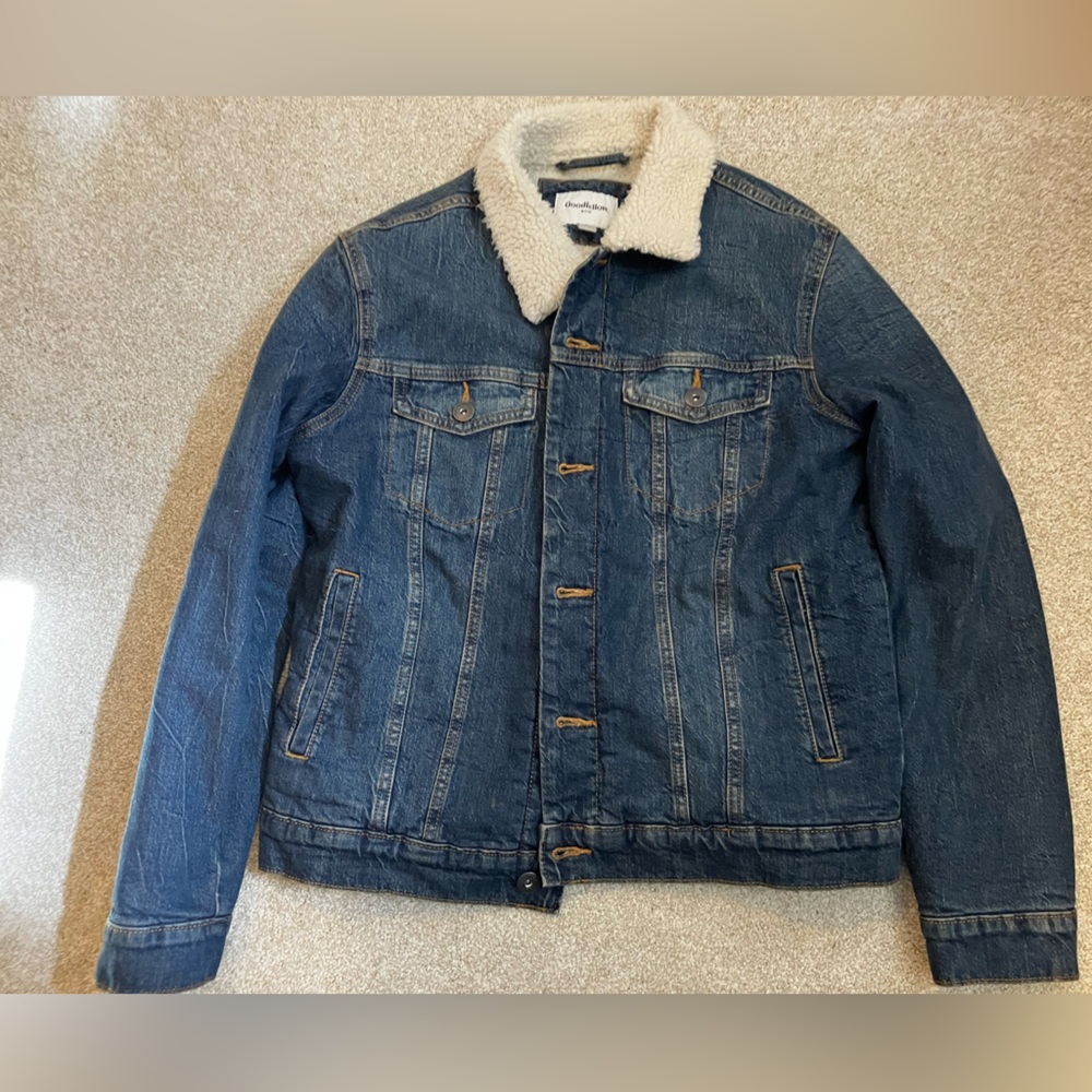 Blue Denim Jacket with Sherpa Collar/inside lining